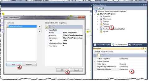 Adding SafeControl entry to the Controls container