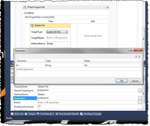 Configuration of the ‘Delete File’ activity