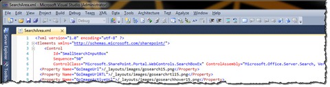 Search Box Delegate Control registered with its place holder