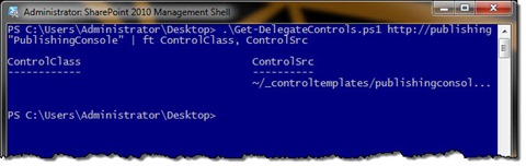 Delegate Controls registered with the PublishingConsole place holder