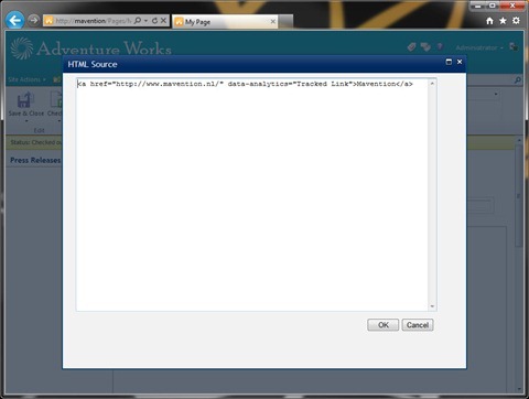 Editing HTML source including the html5 data attribute
