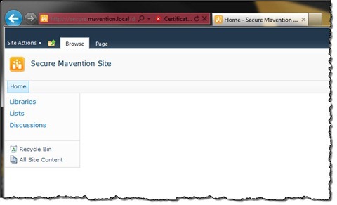 Site Collection of the secure Web Application