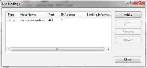 Secure binding with host name set