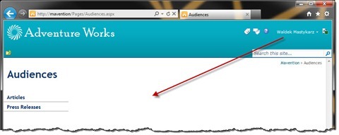 A blank SharePoint 2010 Publishing Page