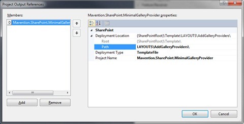Project Output Reference configured for the Silverlight Project