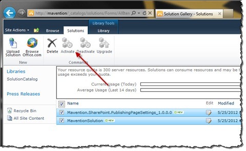 The Activate button disabled in the Ribbon