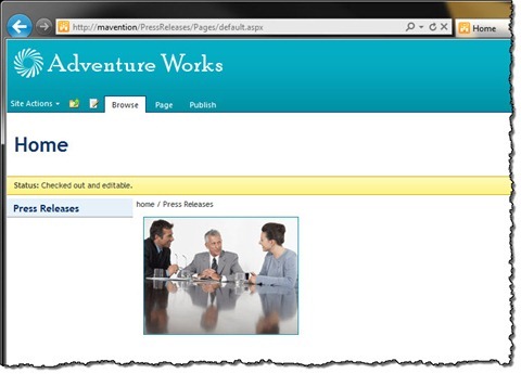 SharePoint 2010 Publishing Page