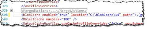 BLOB cache enabled in web.config