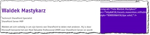 Escaped HTML instead of the picture displayed in the web browser