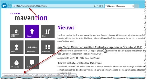 URL of a Catalog Item pointing to the authoring site instead of being rewritten