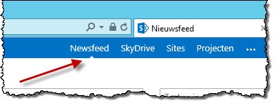 The ‘Newsfeed’ page highlighted in the global navigation