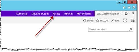 Global Navigation displayed on the page