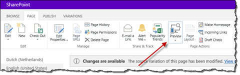The Preview option highlighted in the Ribbon