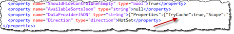 The TryCache property set to true in the configuration of a Content Search Web Part