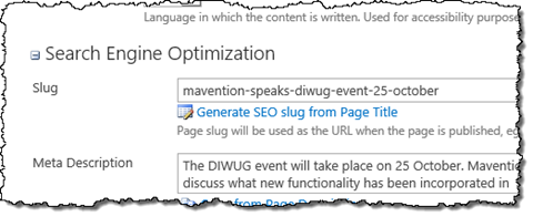 Generate SEO Slug button