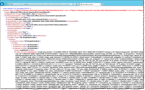 Rank detail retrieved as a part of SharePoint 2013 Search REST query