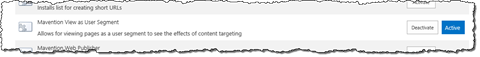 Mavention View as User Segment Site Collection Feature highlighted on the Site Collection Features page