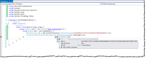 Content Type usage confirmed using the SharePoint API
