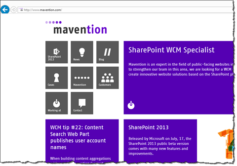 Navigation on mavention.com