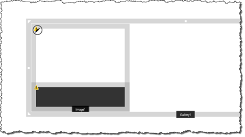 Warnings displayed in the image gallery