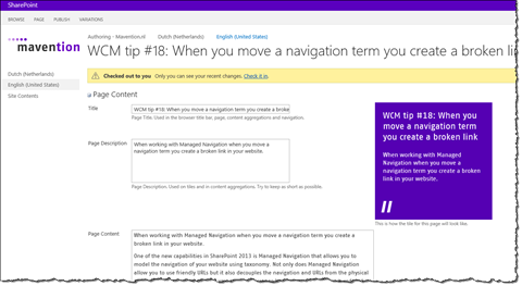 Blog post Page Layout on mavention.com