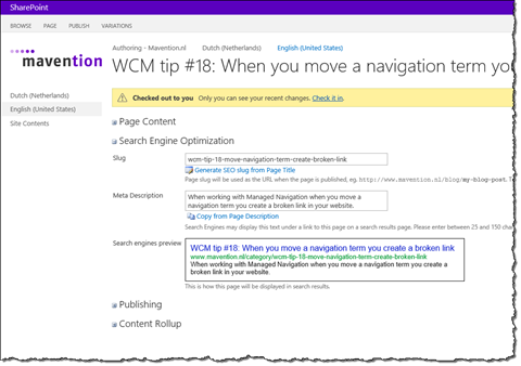 Collapsible sections in the blog post Page Layout on mavention.com