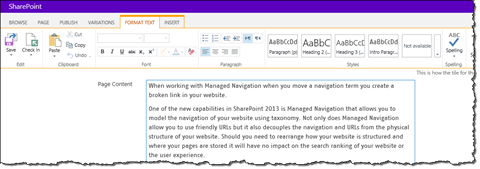 Rich Text Editor text formatting options disabled in the Ribbon
