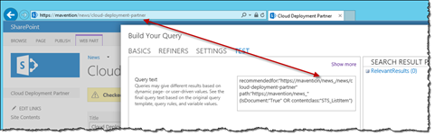 Arrow pointing between the URL of the page in the address bar and the URL of the page as resolved by search