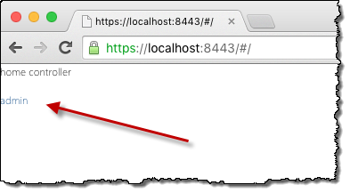 Admin link visible for administrators on the home page