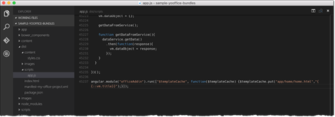 Angular templates precached and merged with other scripts belonging to the Office Add-in
