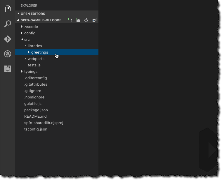 Library folder highlighted in Visual Studio Code explorer