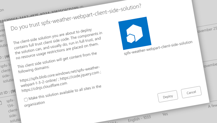 What external scripts is your SharePoint Framework solution using?