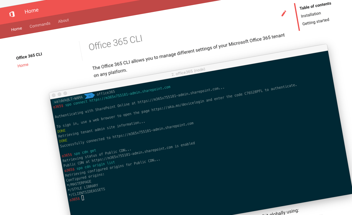 You need to connect only once in the Office 365 CLI