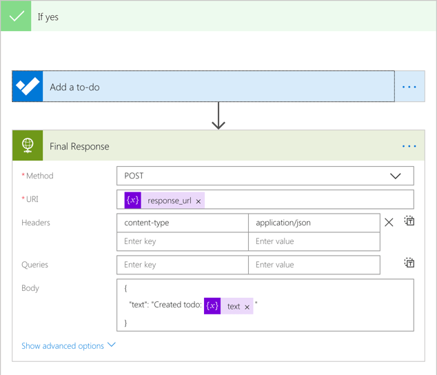 Sending acknowledgment message to Slack