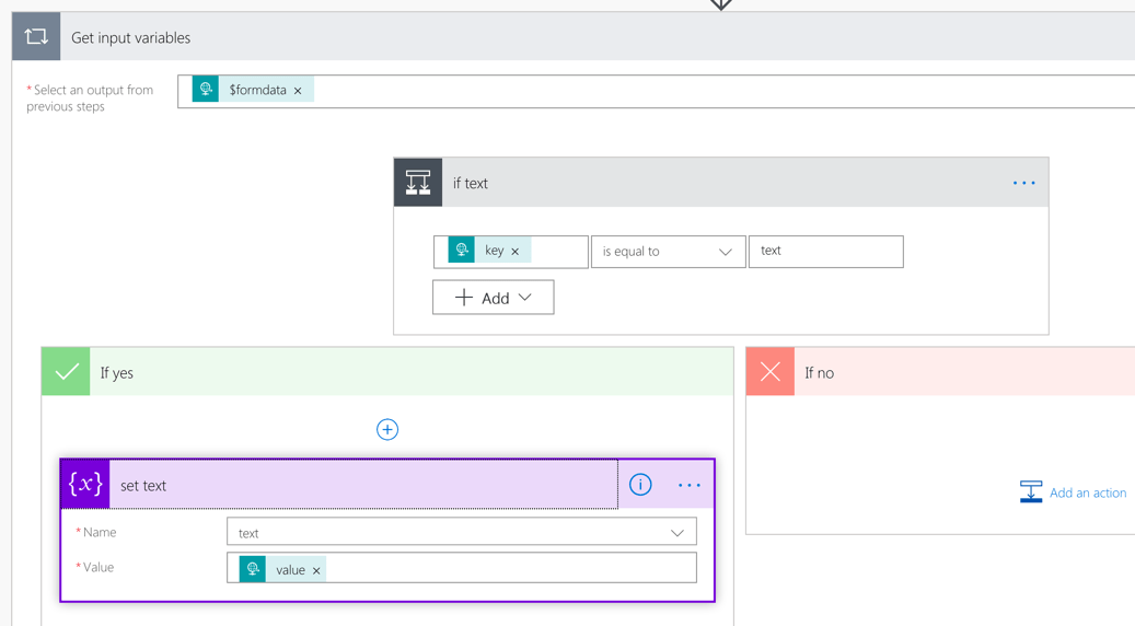 Setting the value of the text variable