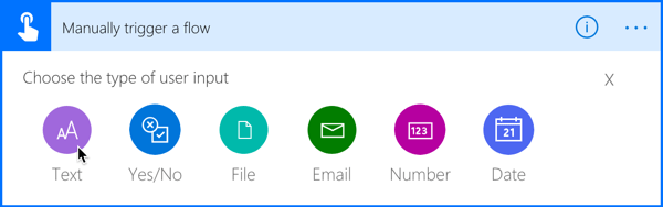 Adding new text input to the manual Flow trigger