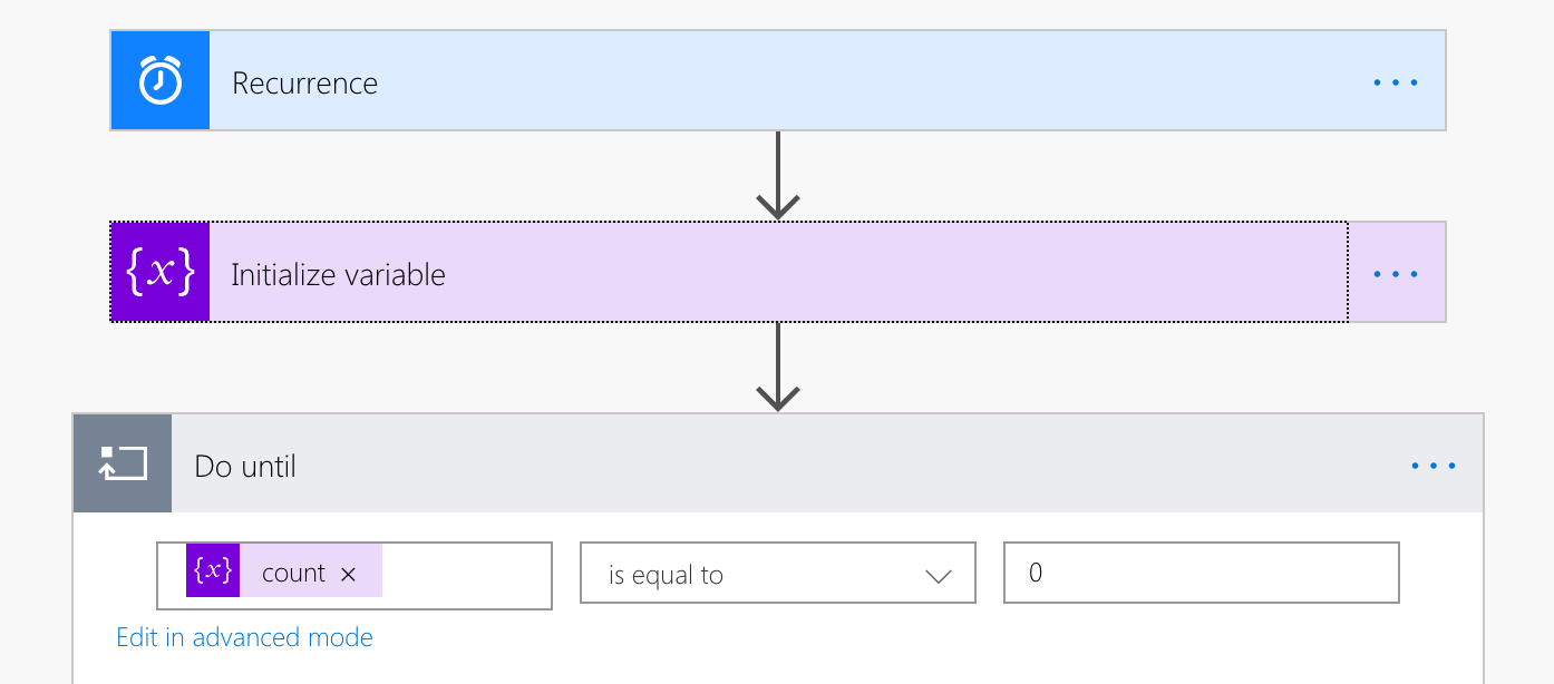 Do-until loop configured to run as long as the number of deleted e-mails is greater than 0