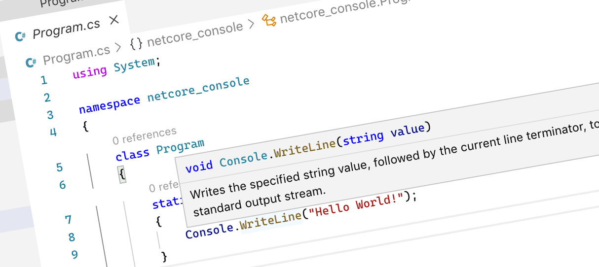 C# programming with Visual Studio Code