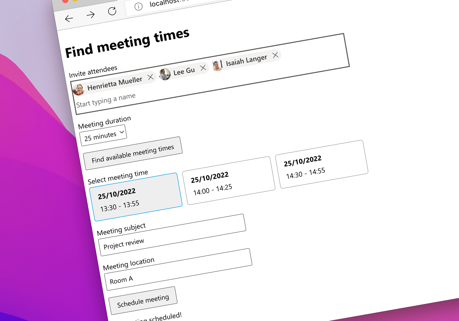  65 Find Meeting Times And Schedule A Meeting Using Microsoft Graph 