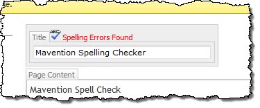 Terms spelling error indicated on a text box