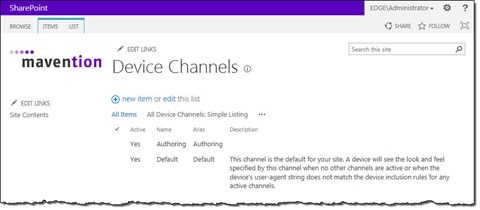 Device Channels of mavention.nl