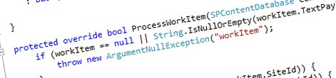 Processing items with Work Item Timer Jobs in SharePoint 2010