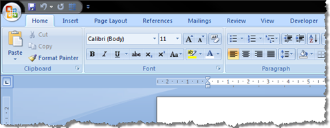 Piece of the Microsoft® Word 2007 ribbon