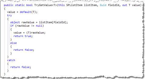 C sharp code of the try get value method