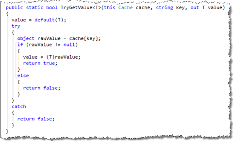 C sharp code of the try get value method