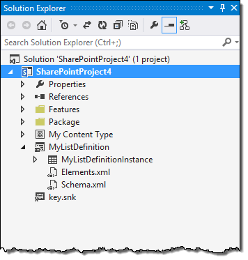 Sample project structure in Visual Studio 2013