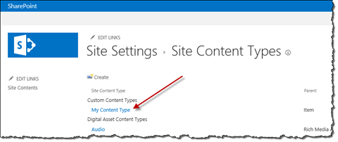 The ‘My Content Type’ Content Type listed in the overview of Site Content Type after deactivating the Site Collection Feature