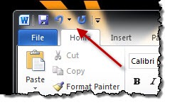 Quick Access Toolbar in Word 2010