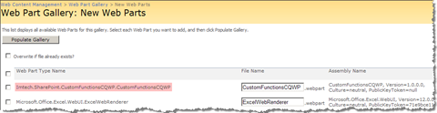 Confirm that the Extended Content Query Web Part is available in the Web Part gallery