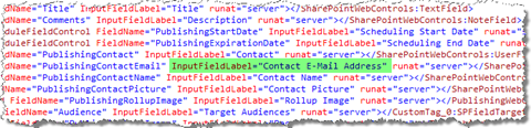 Imtech Fields Explorer automatically sets fields' display names as InputFieldLabel